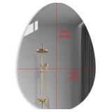 $332 Teardrop-Shaped Bathroom Mirror, Frameless Bathroom Mirror, Wall-Mounted Bathroom Mirror, Restroom Mirror, Bathroom Mirror, Makeup Mirror, High-Definition Explosion-Proof Copper-Free Silver Mirro