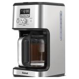 Gevi 14-Cup Programmable Coffee Maker, Drip Coffee Machine with Normal & Strong Brew for Home and Office, Glass Carafe, 2-Hour Keep Warm, Pause & Serve, Auto Shut Off, Silver