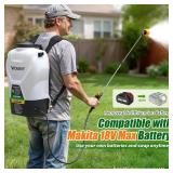 VAXMAY Backpack Sprayer 4.2 Gallon Battery Powered, 100 PSI Electric Garden Sprayer Works with Makita 18V Battery, Weed Lawn Yard Sprayer with 42" Telescopic Wand, 5 Nozzles, 2.5Ah Battery & Charger