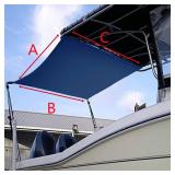 $130 Boat T-Top Sun Shade Kit Boat Canopy, Boat Cover with Stainless Steel Telescopic Rod Foldable, High-Tech Polyester Fiber, Anti-Ultraviolet Dark Blue(70" 59" 47")