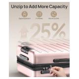 NINETYGO Carry On Luggage 22x14x9 Airline Approved, 20 Inch Luggage with Smooth Spinner Wheels, Expandable, Hard Shell PC Suitcase, Lightweight Travel Luggage, TSA Approved (Pink, Rhine Max)