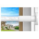White Tension Curtain Rod 41-126In(4-10Ft), Long Outdoor Curtain Rod No Drilling for Window or Bathroom Patio, Adjustable Heavy Duty Shower Rod,Rod Diameter 1.26In-One-bond stretching