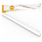 36 Inch Under Cabinet Lighting Plug in, 20W 120V 3 Color 3000K/4000K/5000K, 3 Brightness, Super Bright, Ultra Thin Under Counter Lights for Kitchen, Linkable LED Cabinet Light, White
