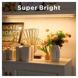 36 Inch Under Cabinet Lighting Plug in, 20W 120V 3 Color 3000K/4000K/5000K, 3 Brightness, Super Bright, Ultra Thin Under Counter Lights for Kitchen, Linkable LED Cabinet Light, White