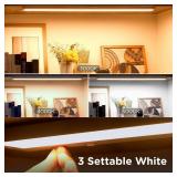 36 Inch Under Cabinet Lighting Plug in, 20W 120V 3 Color 3000K/4000K/5000K, 3 Brightness, Super Bright, Ultra Thin Under Counter Lights for Kitchen, Linkable LED Cabinet Light, White