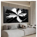 Abstract Wall Art Decoration Modern Wall Art Pictures for Living Room Abstract Canvas Art Wall Decor Minimalist Black and White Wall Art Prints Flowers Artwork for Walls Office Home Decor 20"X40"