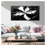 Abstract Wall Art Decoration Modern Wall Art Pictures for Living Room Abstract Canvas Art Wall Decor Minimalist Black and White Wall Art Prints Flowers Artwork for Walls Office Home Decor 20"X40"