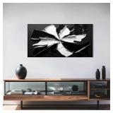 Abstract Wall Art Decoration Modern Wall Art Pictures for Living Room Abstract Canvas Art Wall Decor Minimalist Black and White Wall Art Prints Flowers Artwork for Walls Office Home Decor 20"X40"