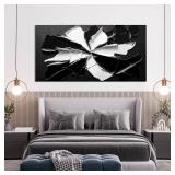 Abstract Wall Art Decoration Modern Wall Art Pictures for Living Room Abstract Canvas Art Wall Decor Minimalist Black and White Wall Art Prints Flowers Artwork for Walls Office Home Decor 20"X40"