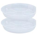 2 Pack Plant Saucer Drip Tray 17 inch, Large Heavy Sturdy Plastic Planter Flower Pot Saucers for Indoor Outdoor Garden, Plant Water Drip Trays for pots (17" 2Pack, Clear)