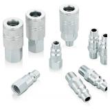 Industrial Air Coupler and Plug Kit, 3/8 Inch High Flow Body Size, 1/4 Inch NPT Threads Size, Steel Material, 9 Pieces Air Compressor Hose Accessories Fittings