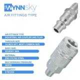Industrial Air Coupler and Plug Kit, 3/8 Inch High Flow Body Size, 1/4 Inch NPT Threads Size, Steel Material, 9 Pieces Air Compressor Hose Accessories Fittings