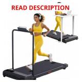 Walking Pad with Handle Bar, 2026 Upgrade Small Walking Pad Treadmill with Incline, 3.0HP Portable Under Desk Treadmill with Handles for Home Small, 0.6-7.6MPH, 350LBS.