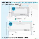 TotCraft MiniFlex Adjustable Length & Height Bed Rail for Toddlers   35.5" or 47" Two Fixed Lengths,Fits Twin, Full & Queen Beds   14 Height Levels   ASTM Certified Baby Bed Rail Guard (White)