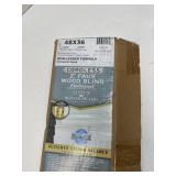 Lotus & Windoware Cordless 2" Faux Wood Room Darkening Horizontal Blind, 48" W x 36" L, Bright White, Embossed