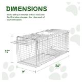 Animal Trap 26"x10"x9" Cage Trap,Heavy Duty Folding Raccoon Traps Live Animal Cage Trap,Humane Catch and Release Stray Cats,Squirrels,Rabbits