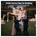 20IN Wedding Bottle Service Sign, Personalized Wedding Entrance Props Led Marquee Sign for Reception, Custom Light up Marquee Sign with Stickers for Bridal Engagement Anniversary Nightclub Gift