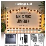 20IN Wedding Bottle Service Sign, Personalized Wedding Entrance Props Led Marquee Sign for Reception, Custom Light up Marquee Sign with Stickers for Bridal Engagement Anniversary Nightclub Gift