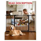 Babelio Extra Wide Baby/Dog Gate PressGuard P7, 29-55" Auto Close for The House and Doorway, Safety Pressure Mounted Pet Door, NO Need Tools and Drilling, Black