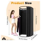 $120 AMSXNOO Clothing Store Fitting Room, Removable Temporary Changing Locker Room with Shading Curtain, Portable Privacy Dressing Room for House Office Shopping Mall (Color: Black, Size: 100x95x200cm