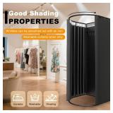 $120 AMSXNOO Clothing Store Fitting Room, Removable Temporary Changing Locker Room with Shading Curtain, Portable Privacy Dressing Room for House Office Shopping Mall (Color: Black, Size: 100x95x200cm