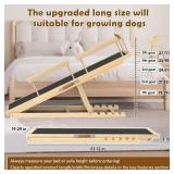 $126 Dog Ramp for Bed and Couch 55" with Non-Slip Surface & Side Rails | 6 Adjustable Heights (19.7"-27.6"), 250 lb Capacity, Safe Mobility for Senior Large Dogs, Non-Slip Silicone Surface