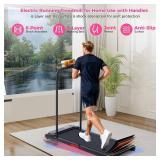 Walking Pad with Incline and Handle Bar, 2026 Upgrade Electric Small Walking Pads Treadmills with Handles, Compact Treadmills for Home Small Spaces, 3.5HP, 0.6-7.6MPH, 350LBS