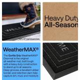 GORILLA GRIP 100% Waterproof All-Season WeatherMAX Doormat 35x23, US Designed Natural Rubber, Stain and Fade Resistant, Low Profile Indoor Outdoor Door Mats, Easy Clean Patio Mat, Black Welcome