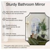 $140 POZINO Rectangle Beveled Mirror, 22"x30" Bathroom Vanity Mirror with Stainless Steel Frame, Modern Aesthetic Scalloped Edge Wall Mirrors for Bedroom Hallway Entryway, Horizontal or Vertical Hangi