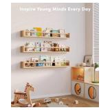 G&W Gruwald Nursery Book Shelves, Set of 3, Wall Bookshelf, Book Shelf for Kids Rooms, Wall Book Shelves for Bedroom Kids, Floating Shelf, Nursery Decor (Wood, 36 Inches)