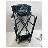 EVER ADVANCED Medium Tall Directors Chair Foldable Makeup Artist Chair Bar Height with Side Table Cup Holder and Pocket Footrest, Supports 400LBS (Grey, Seat Height: 23.2 inches)