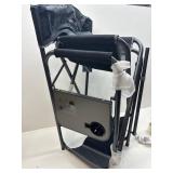 EVER ADVANCED Medium Tall Directors Chair Foldable Makeup Artist Chair Bar Height with Side Table Cup Holder and Pocket Footrest, Supports 400LBS (Grey, Seat Height: 23.2 inches)
