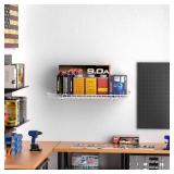 Ultrawall Wall Mounted Storage Shelf, Garage Shelves 24x12 Inch, Metal Shelf Rack, Heavy-Duty Wall Organizer for Closet, Kitchen, Laundry Room 2 Pack, White