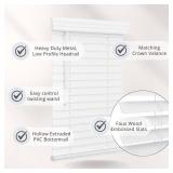 Lotus & Windoware Cordless, 2 Inch Faux Wood Blind, 34.5" Wide x 60" Long, Window Blinds, Blinds & Shades, Blinds for Indoor Windows, Embossed, Bright White