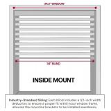 Lotus & Windoware Cordless, 2 Inch Faux Wood Blind, 34.5" Wide x 60" Long, Window Blinds, Blinds & Shades, Blinds for Indoor Windows, Embossed, Bright White