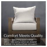 $130 Honeycomb Outdoor Heritage Deep Seat, 25 x 26, Textured Solid Bone Chair Cushion with Removable Cover, for Patio Furniture