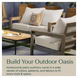 $130 Honeycomb Outdoor Heritage Deep Seat, 25 x 26, Textured Solid Bone Chair Cushion with Removable Cover, for Patio Furniture