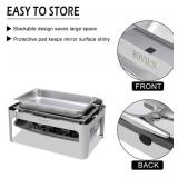 9.5QT Roll Top Chafing Dish Buffet Set, Stainless Steel Food Warmer with Interchangeable 1 Full Size Pan or 2 Half Size Pans, Includes Water Pan for Wedding, Banquet, Parties & Family Gatherings