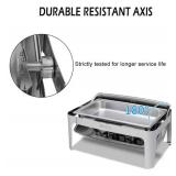 9.5QT Roll Top Chafing Dish Buffet Set, Stainless Steel Food Warmer with Interchangeable 1 Full Size Pan or 2 Half Size Pans, Includes Water Pan for Wedding, Banquet, Parties & Family Gatherings