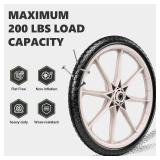 20" Flat Free Tire and Wheel with 3/4" & 5/8" Bearing, Replacement Wheels for Rubbermaid Wheelbarrow,Lawn Carts, Big Wheel Utility Carts and Garden Yard Cart, 2 Pcs Grey