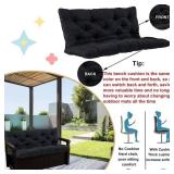 Swing Cushion Replacement Outdoor Porch Waterproof Bench Cushion 2-3 Seater Washable Bench Replacement Cushions for Outdoor Patio Porch Swing Cushions