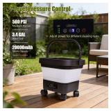 $120 Portable Cordless Washer with 3.4Gal Tank, 580PSI, 7-Level Adjustable Sprayer, 360  Rotating Nozzle, 23FT Hose, 20000mAh Battery, Foldable Design with Wheels for Car, Camping, Garden
