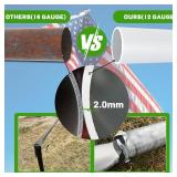 $130 NELXINJO Heavy Duty 25FT Flag Pole -12 Gauge Extra Thick Aluminum Flagpole kit for Outside House,100MPH Wind Tested