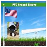 $130 NELXINJO Heavy Duty 25FT Flag Pole -12 Gauge Extra Thick Aluminum Flagpole kit for Outside House,100MPH Wind Tested