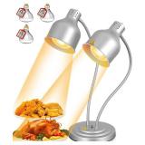 LEEVOT Heat Lamp for Food, Double Bulb Food Heat Lamp, 500W Portable Electric Heating Lamps, Catering Food Warming Lamp for Restaurant Cafeteria Buffet Party, 120V 60Hz