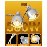 LEEVOT Heat Lamp for Food, Double Bulb Food Heat Lamp, 500W Portable Electric Heating Lamps, Catering Food Warming Lamp for Restaurant Cafeteria Buffet Party, 120V 60Hz