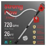 Brushless Stick Water Transfer Pump Compatible with Milwaukee 18V Battery(Tool Only), 720GPH Cordless Water Pump Submersible Sump Pump Utility Pump for Pool Garden Pond