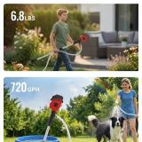 Brushless Stick Water Transfer Pump Compatible with Milwaukee 18V Battery(Tool Only), 720GPH Cordless Water Pump Submersible Sump Pump Utility Pump for Pool Garden Pond