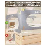 $140 3-Piece King Size Bed Rail for Toddlers, Baby Bed Rail Guard with Height Adjustable Toddlers Bed Rail, Kids Safety Bed Rail for King Size Bed (78.7"x78.7"x74.8" - Grey)