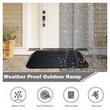 3" Rise Threshold Ramps Doorway, Wheelchair Ramp with Non-silp Surface, 4400 LBS Capacity, Solid and Portable, for Steps, Driveway and Curb Black